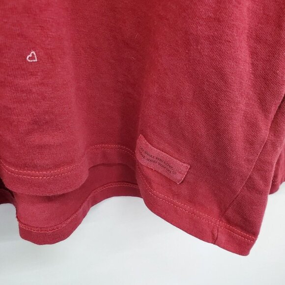 Life Is Good Womens Snowflake Long Sleeve Crusher Tee Size XL Maroon Red V-Neck - Picture 6 of 14